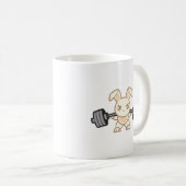 Gewichtheffen Bunny Cartoon - Squat - Beendag, Gym Koffiemok (Voorkant rechts)