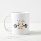 Gewichtheffen Bunny Cartoon - Squat - Beendag, Gym Koffiemok (Links)