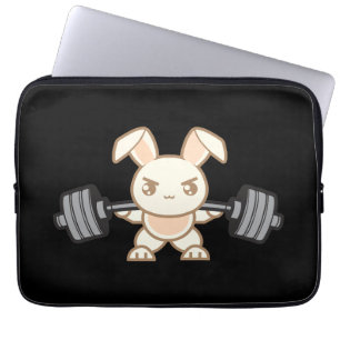 Gewichtheffen Bunny Cartoon - Squat - Beendag, Gym Laptop Sleeve