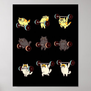 Gewichtheffen Cat Funny Gym Gift T-shirt Poster