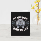 Gewichtheffen Cat Gym Fitness Workout Bodybuilding Kaart (Gele Bloem)