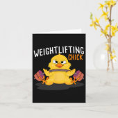Gewichtheffen Chick Bodybuilding Workout Gym Vrouw Kaart (Gele Bloem)