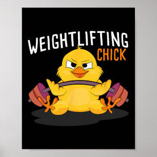 Gewichtheffen Chick Bodybuilding Workout Gym Vrouw Poster