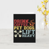 Gewichtheffen Drink Koffie Huisdier Honden Lift He Kaart (Gele Bloem)