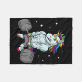 Gewichtheffen Eenhoorn - Grappige Deadlift en Gym  Fleece Deken (Voorkant (Horizontaal))