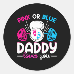 Gewichtheffen Geslacht Onthullen Roze Of Blauwe Da Ronde Sticker