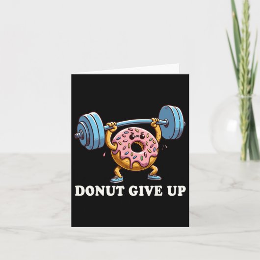 Gewichtheffen - Grappige Fitness Workout Gym Donut Kaart (Voorkant)