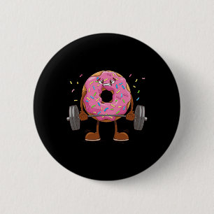 Gewichtheffen - Grappige Fitness Workout Gym Donut Ronde Button 5,7 Cm