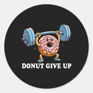 Gewichtheffen - Grappige Fitness Workout Gym Donut Ronde Sticker
