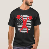 Gewichtheffen Gym Amerikaanse Vlag 4 juli VI T-shirt (Voorkant)
