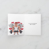 Gewichtheffen Gym Fitness Trainer Valentijns Feestdagen Kaart (Binnen)