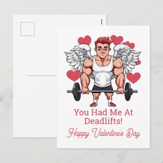 Gewichtheffen Gym Fitness Trainer Valentijns Feestdagenkaart (Voorkant / Achterkant)
