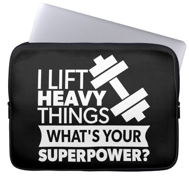 Gewichtheffen - Ik til zware dingen op - Superpowe Laptop Sleeve (Voorkant)