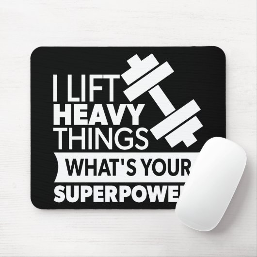 Gewichtheffen - Ik til zware dingen op - Superpowe Muismat (Met muis)