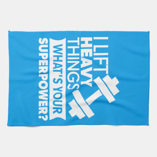 Gewichtheffen - Ik til zware dingen op - Superpowe Theedoek (Horizontaal)