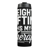 Gewichtheffen is mijn therapie thermosbeker (Voorkant)