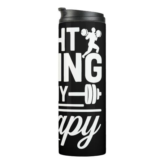 Gewichtheffen is mijn therapie thermosbeker (Geroteerd rechts)