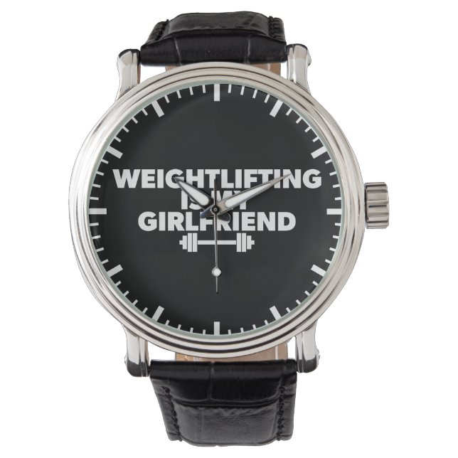 Gewichtheffen is mijn Vriendin - Funny Workout Horloge (Voorkant)