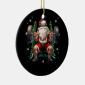 Gewichtheffen Kerstmis Santa Deadlift Xmas Gewicht Keramisch Ornament (Rechts)