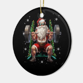 Gewichtheffen Kerstmis Santa Deadlift Xmas Gewicht Keramisch Ornament (Links)
