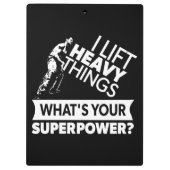 Gewichtheffen - Lift zware dingen - Super Power Klembord (Achterkant)