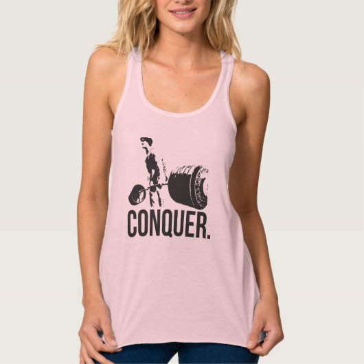 "Gewichtheffen" Motivatie - CONQUER Tanktop (Voorkant)