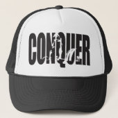 Gewichtheffen Motivatie - CONQUER Trucker Pet (Voorkant)