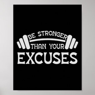 Gewichtheffen Motivatie training en Gym Quote W Poster