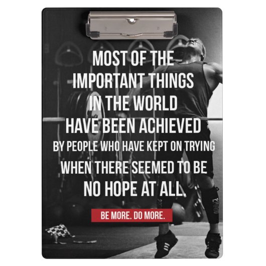 Gewichtheffen Motivatie woorden - Workout Klembord (Voorkant)