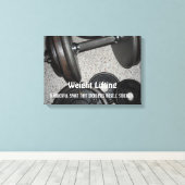Gewichtheffen Motiverend Bericht Canvas Afdruk (Insitu (Houten vloer))