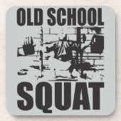 Gewichtheffen - Old School Squat Drankjes Onderzetter (Voorkant)