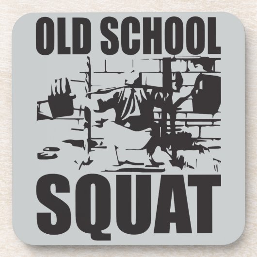 Gewichtheffen - Old School Squat Drankjes Onderzetter (Voorkant)