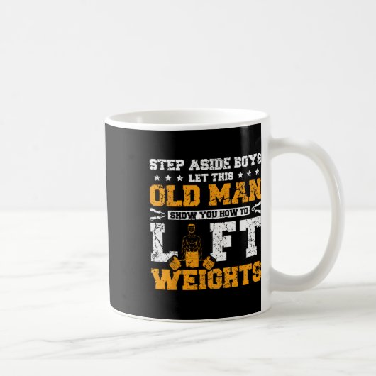 Gewichtheffen Oude Man Gym Koffiemok (Rechts)
