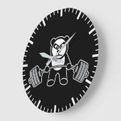Gewichtheffen Panda Beer Anime Cartoon - Workout Grote Klok (Hoek)