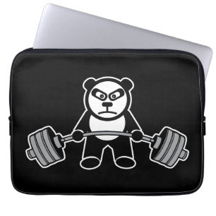 Gewichtheffen Panda Beer Anime Cartoon - Workout Laptop Sleeve