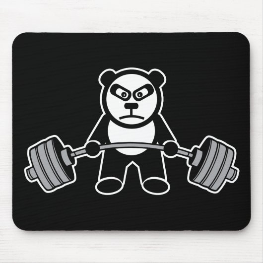 Gewichtheffen Panda Beer Anime Cartoon - Workout Muismat (Voorkant)