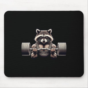 Gewichtheffen Ripped Raccoon Gym Workout gespierd  Muismat