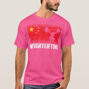 Gewichtheffen Sport China Vlag Chinese Gewichtheff T-shirt