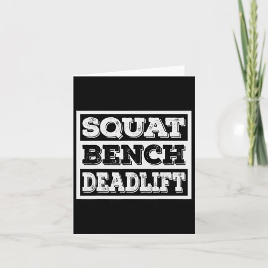 Gewichtheffen Squat Bench Deadlift Workout Gym Wei Kaart (Voorkant)