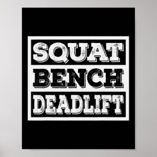 Gewichtheffen Squat Bench Deadlift Workout Gym Wei Poster
