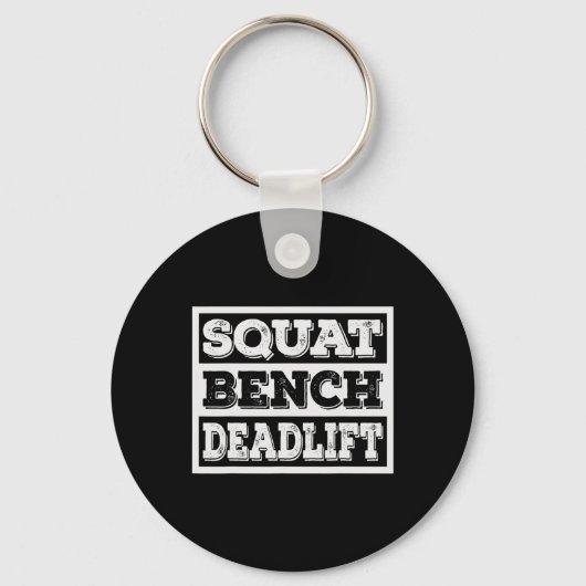 Gewichtheffen Squat Bench Deadlift Workout Gym Wei Sleutelhanger (Voorkant)