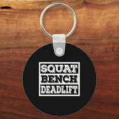 Gewichtheffen Squat Bench Deadlift Workout Gym Wei Sleutelhanger (Voorkant)