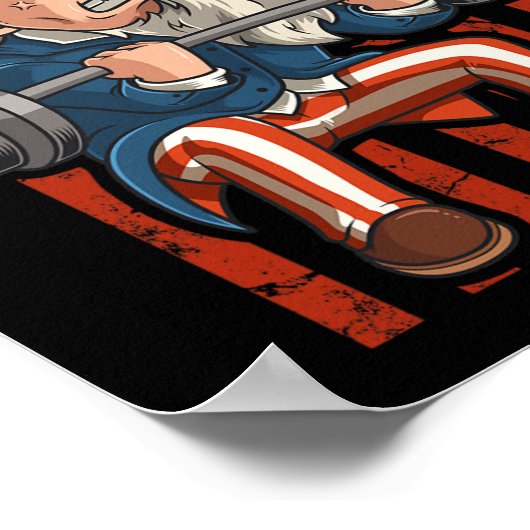Gewichtheffen Uncle Sam Patriotic 4th of July Gym Poster (Hoek)