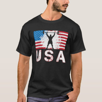 Gewichtheffen USA team Amerikaanse vlag US Gewicht T-shirt