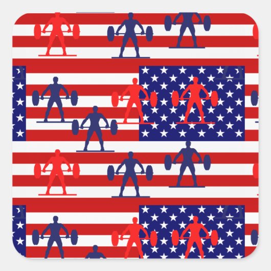 GEWICHTHEFFEN VIERKANTE STICKER (Voorkant)