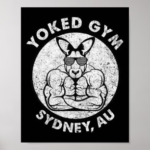 Gewichtheffen Yoked Gym Sydney Flex Muscle Kangoer Poster