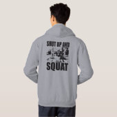 "Gewichtheffen" - Zwijg en hurk Hoodie (Achterkant volledig)
