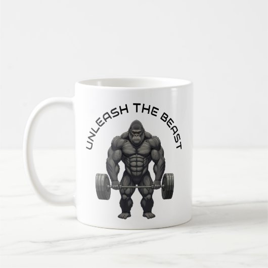 Gewichtheffende Gorilla Koffiemok (Links)
