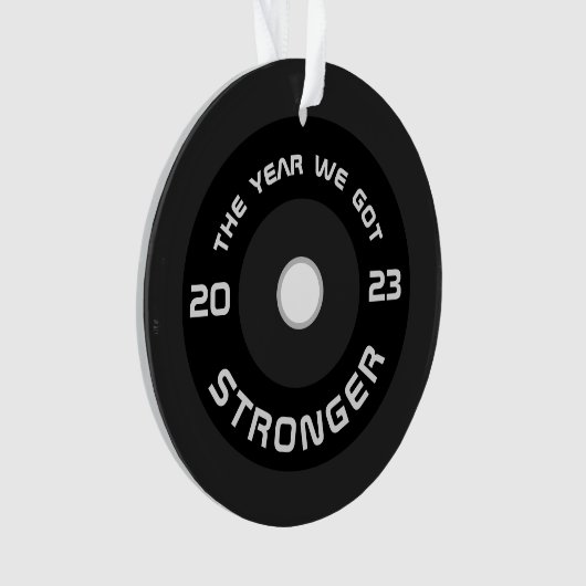 Gewichtheffer barbell fitness 2025 vakantie ornament (voorkant)