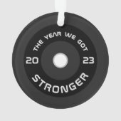 Gewichtheffer barbell fitness 2025 vakantie ornament (achterkant)